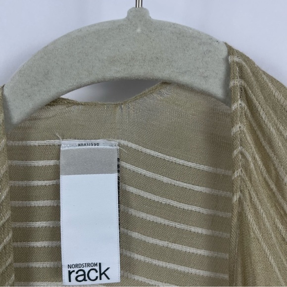 2/$30 Nordstrom Tan White Striped Ombré Kimono Shawl - Picture 4 of 8